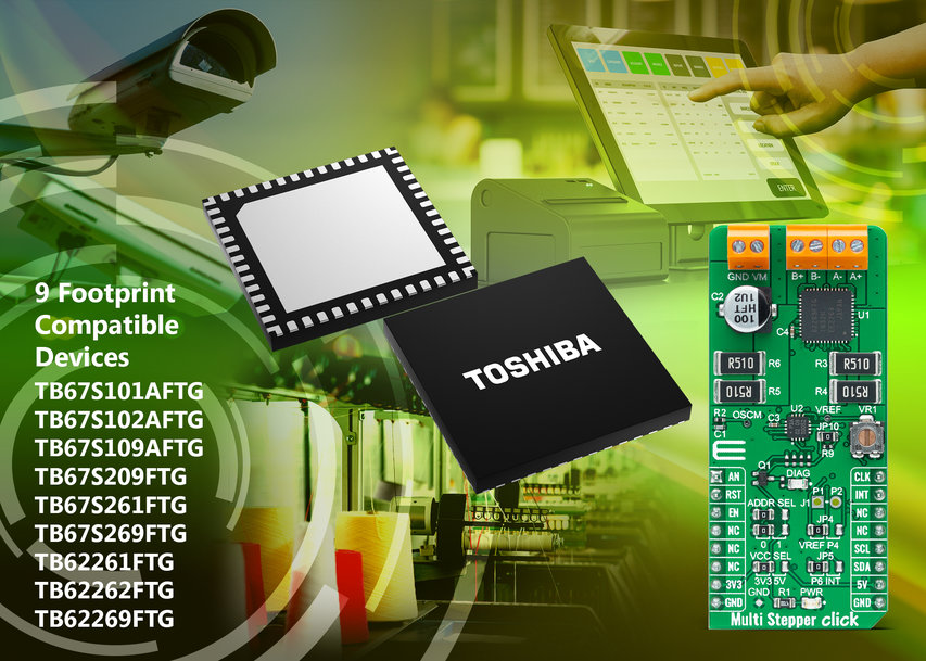 Nouvelle gamme de cartes Click boards™ Mikroelektronika avec pilotes de moteurs pas-à-pas Toshiba